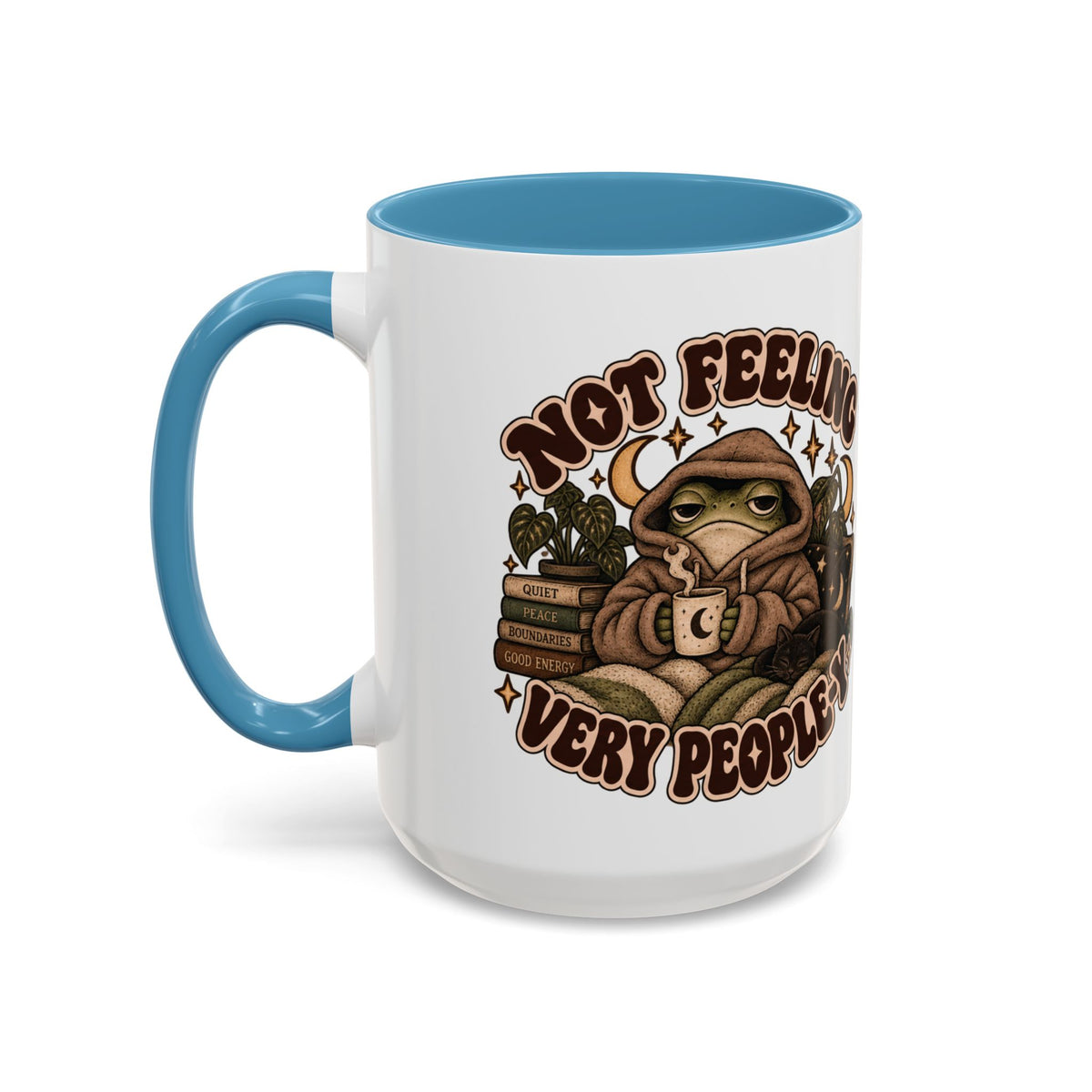 Not Feeling Very Peopley Mug — Cozy Frog Introvert Ceramic Coffee Mug