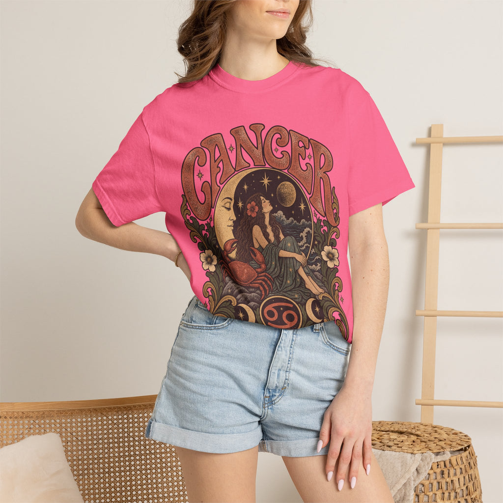 Cancer Zodiac T‑Shirt — Vintage Astrology Tee (Cancer Zodiac Sign)