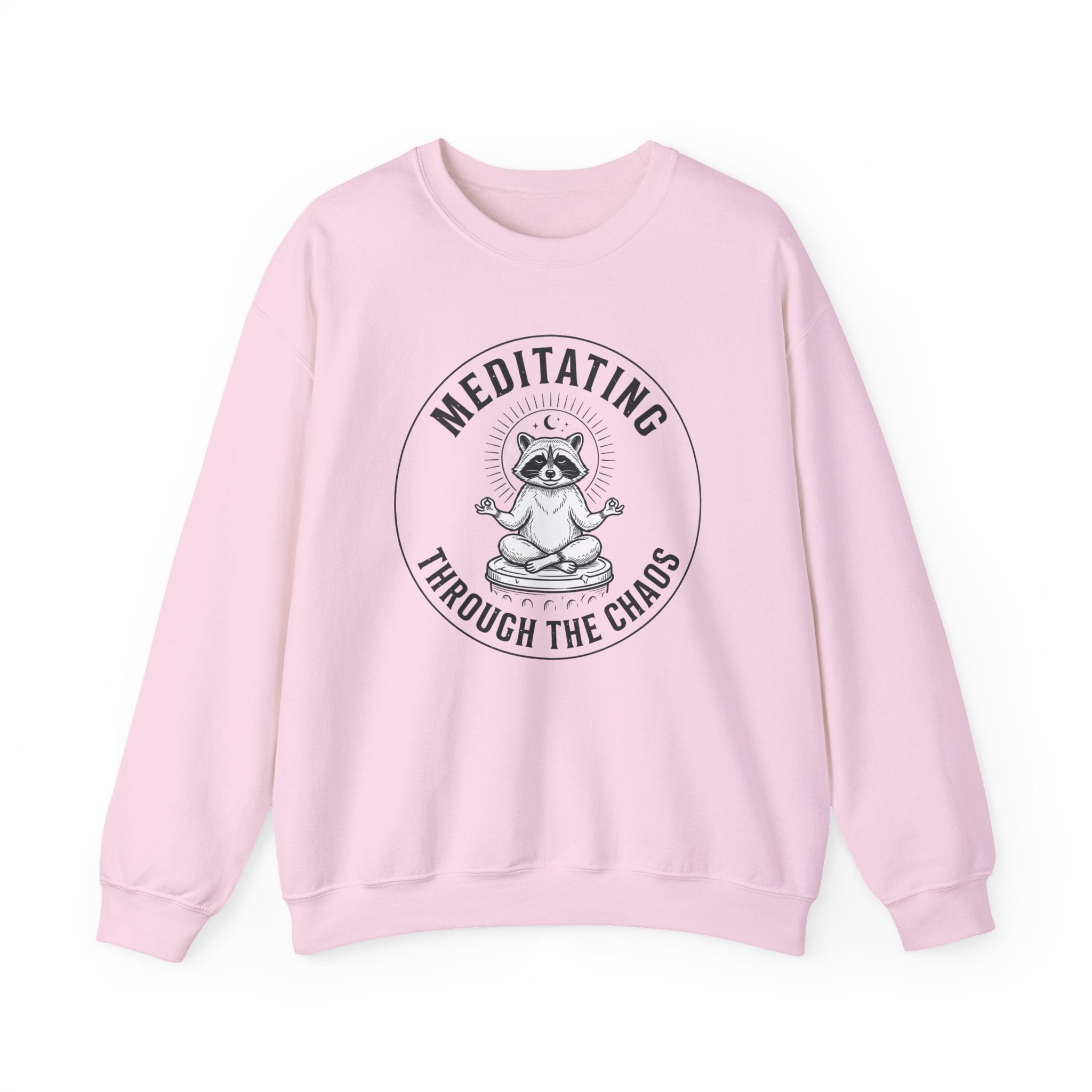 Meditating Raccoon Sweatshirt | Feral Raccoon Aesthetic, Celestial Wilderness