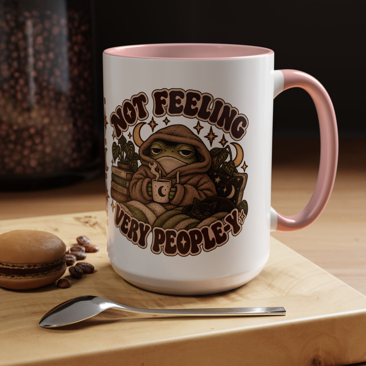 Not Feeling Very Peopley Mug — Cozy Frog Introvert Ceramic Coffee Mug
