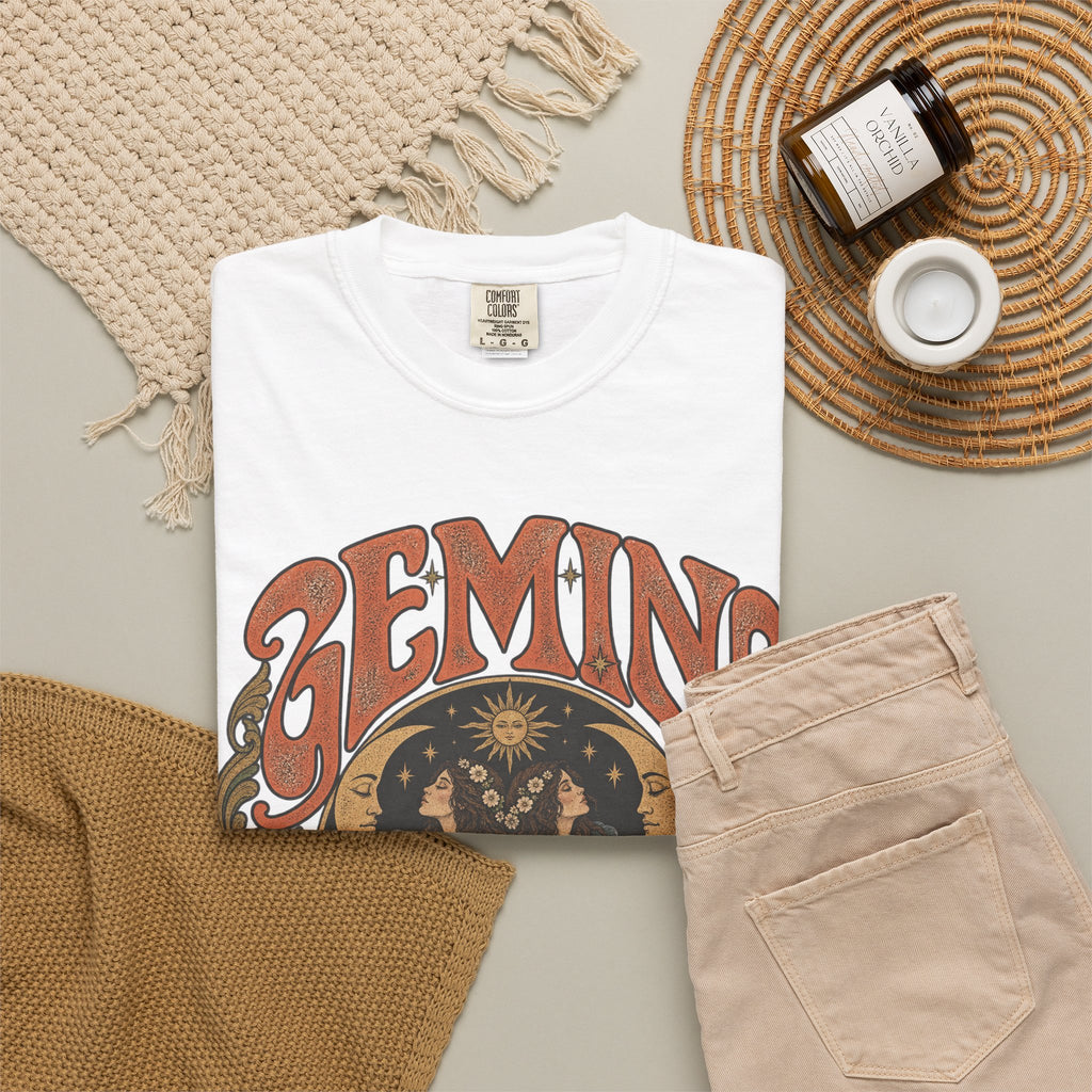 Gemini Zodiac T-Shirt — Vintage Astrological Graphic Tee