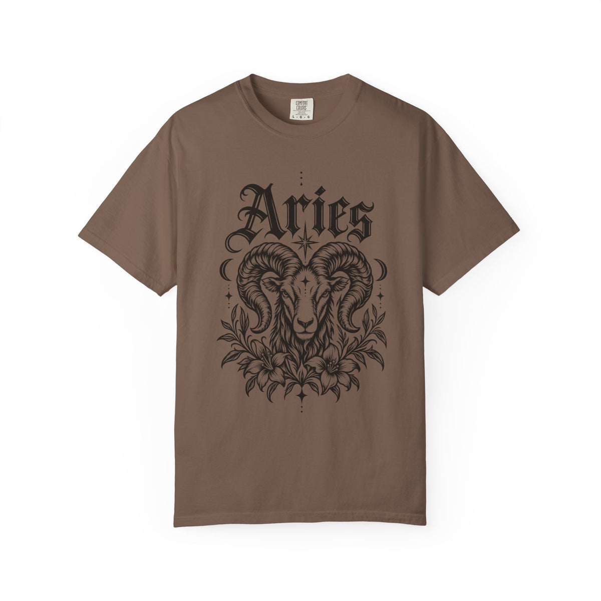 Aries Ram Zodiac Tee — Astrology Garment-Dyed Graphic T-Shirt