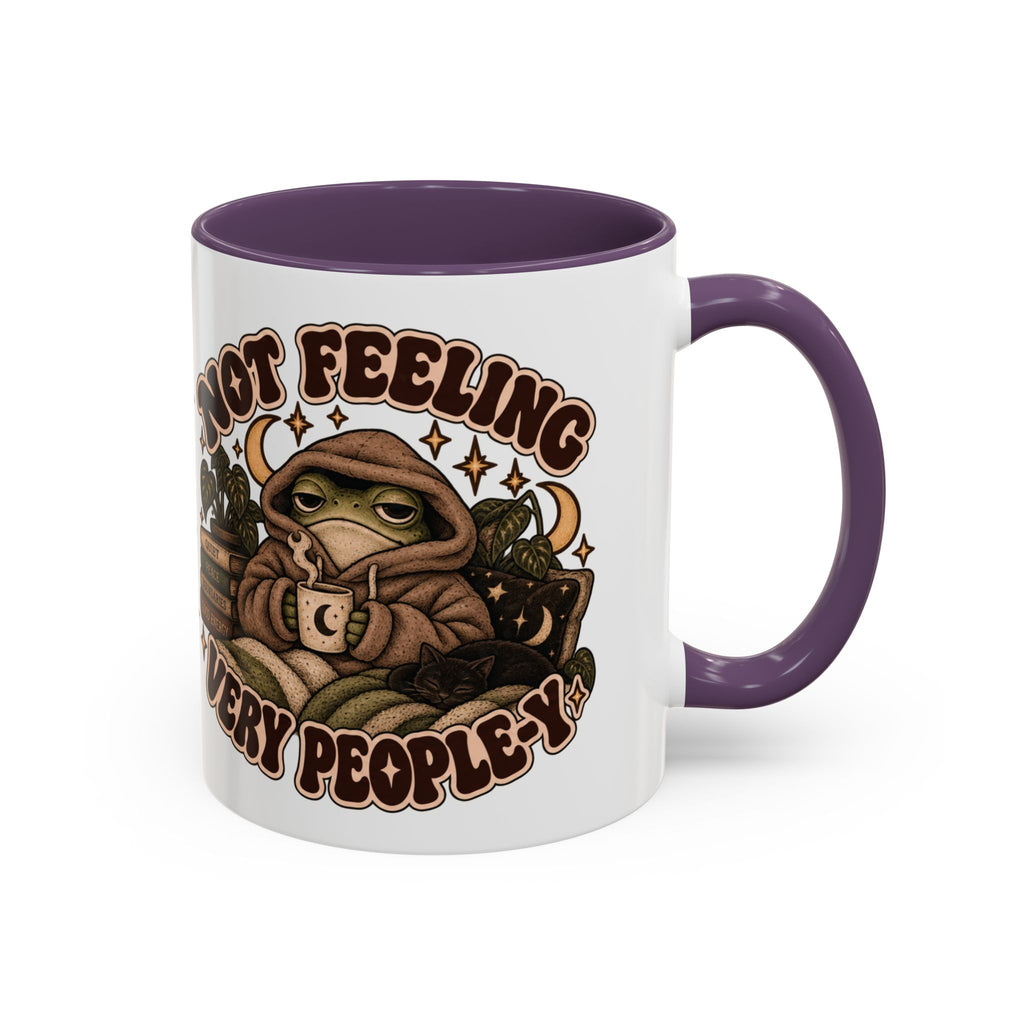Not Feeling Very Peopley Mug — Cozy Frog Introvert Ceramic Coffee Mug