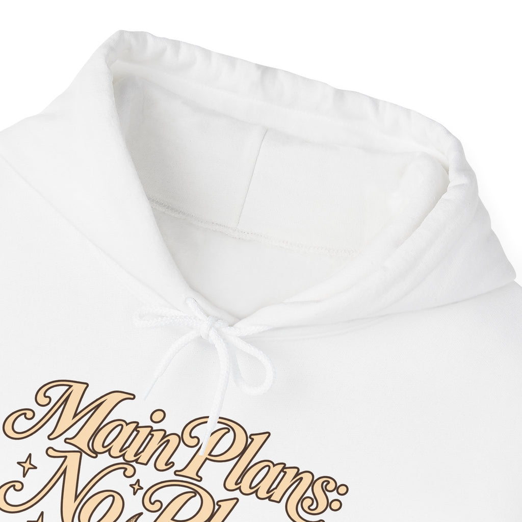 Main Plans No Plans Hoodie — Cozy Retro Graphic Pullover
