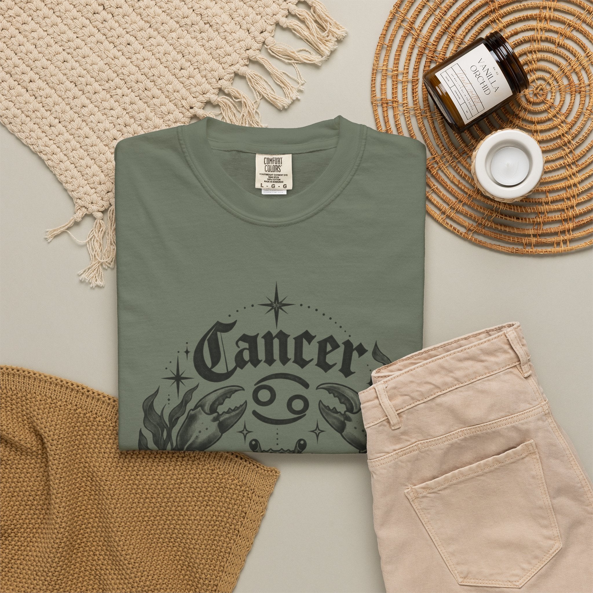 Cancer Zodiac T-Shirt — Floral Crab Astrology Tee