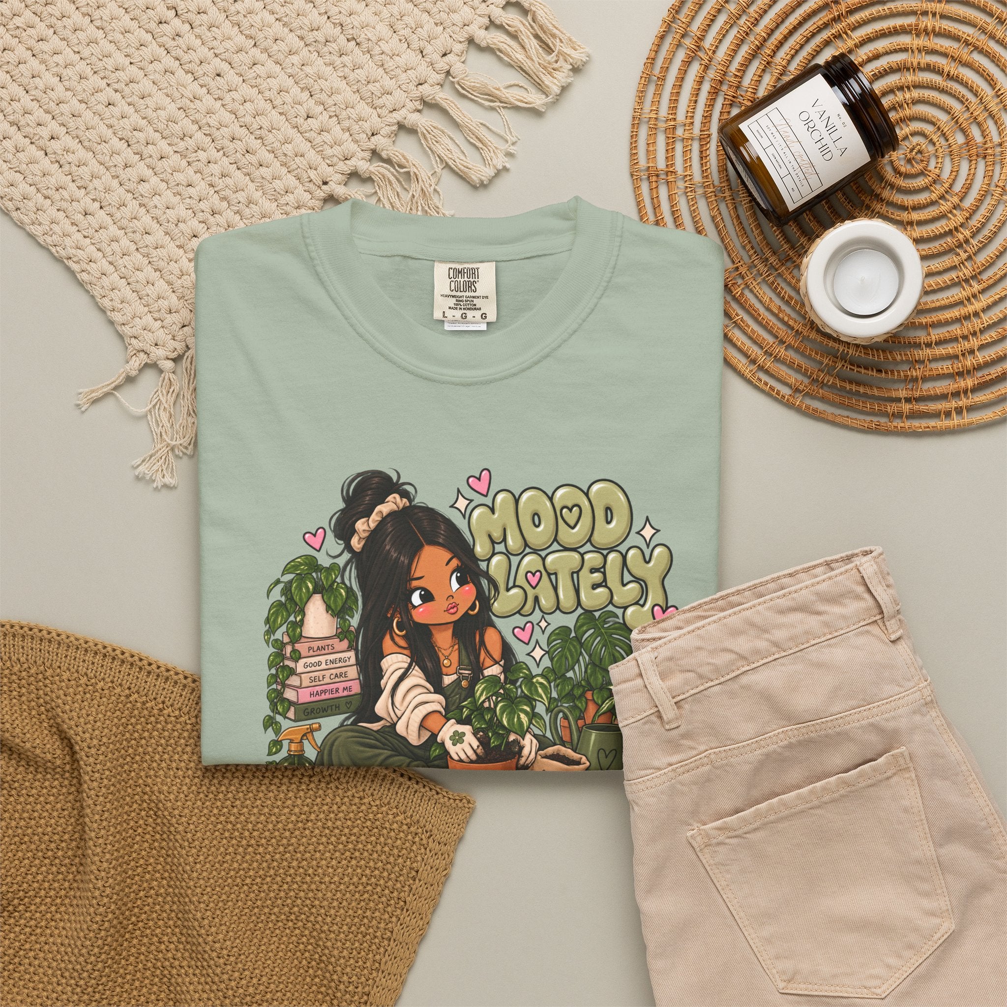 Plant Lady T-Shirt — 'Plant Baby' Cute Girl with Houseplants Graphic Tee