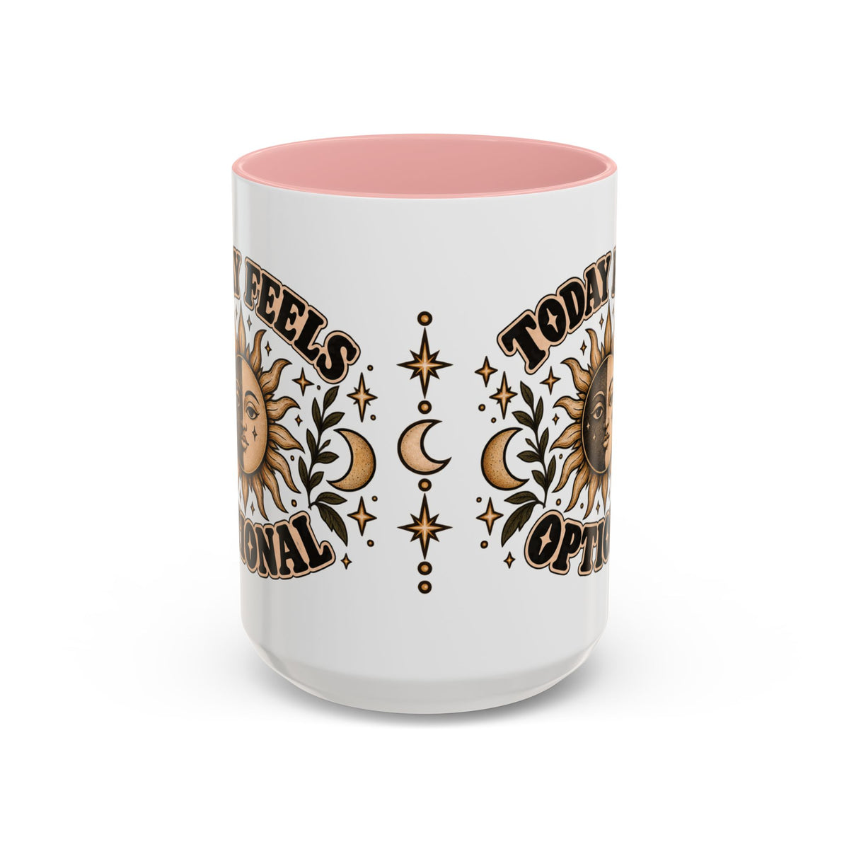 Today Feels Optional Mug — Vintage Sun & Moon Ceramic Coffee Mug