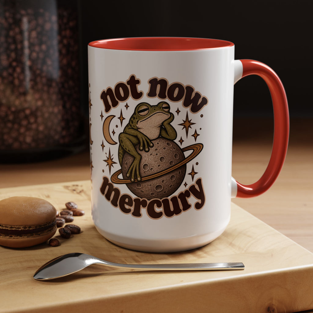 Not Now Mercury Mug — Retro Frog & Planet Ceramic Coffee Mug
