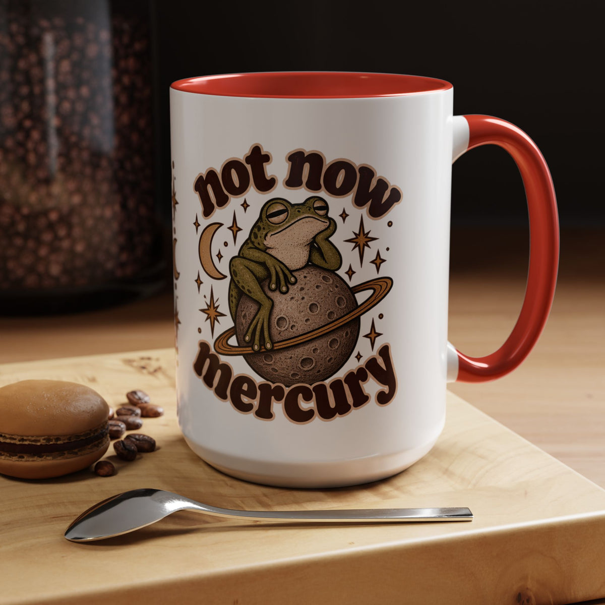 Not Now Mercury Mug — Retro Frog & Planet Ceramic Coffee Mug