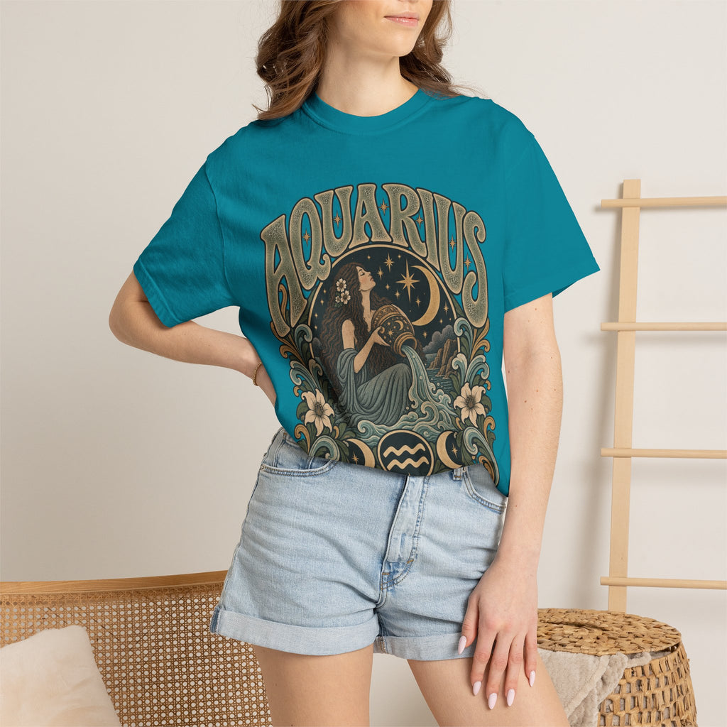 Aquarius Zodiac T-Shirt — Vintage Astrological Sign Tee
