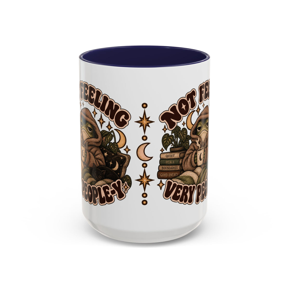 Not Feeling Very Peopley Mug — Cozy Frog Introvert Ceramic Coffee Mug