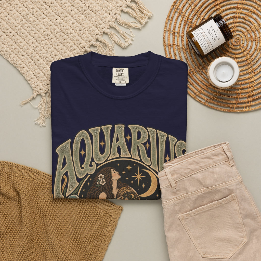 Aquarius Zodiac T-Shirt — Vintage Astrological Sign Tee