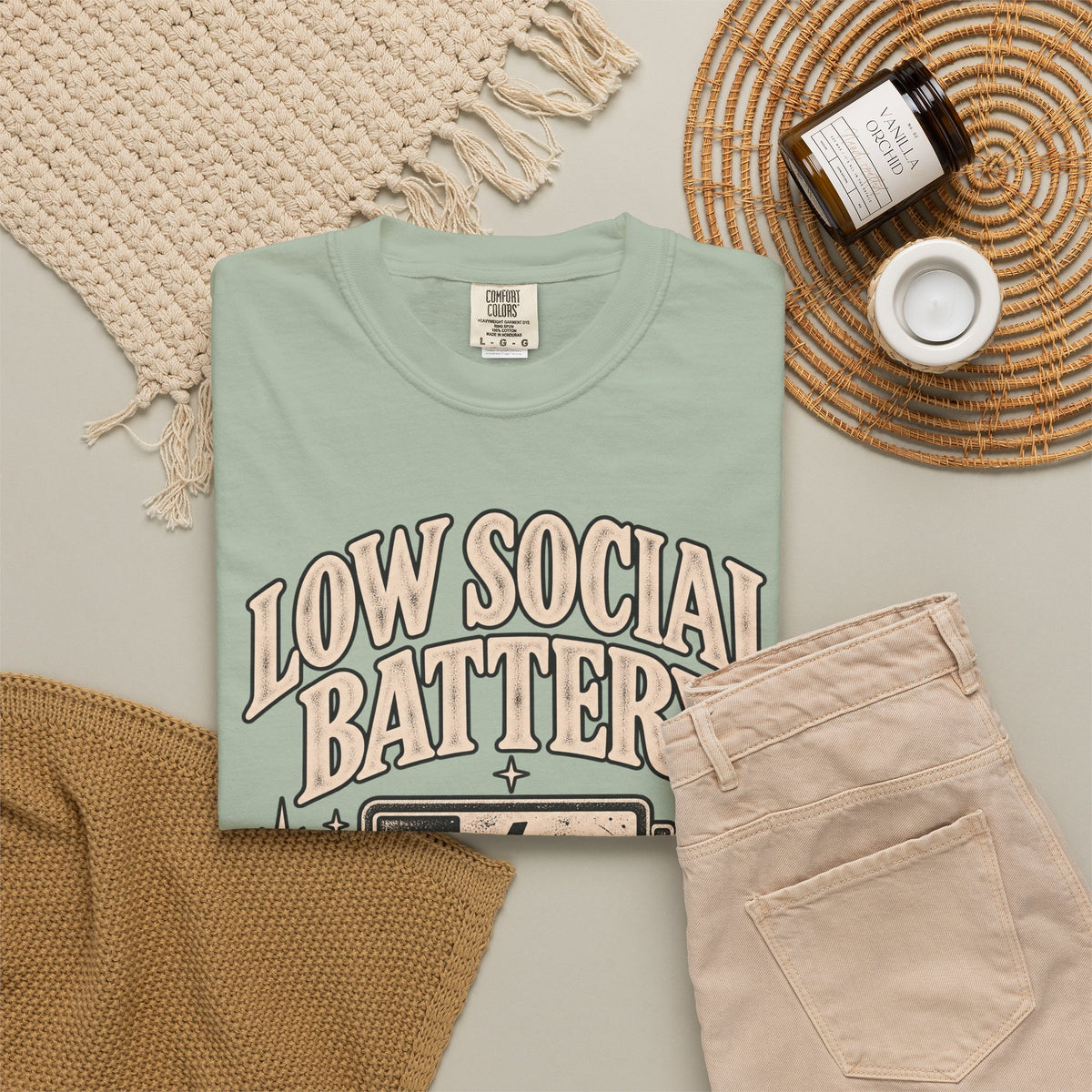 Low Social Battery Tee — Funny Introvert Graphic T-Shirt