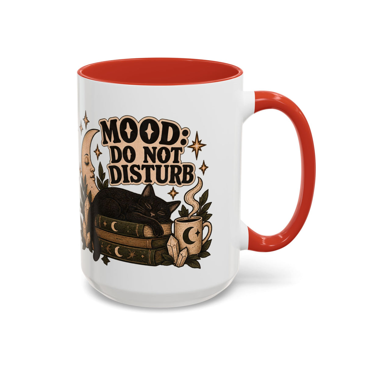 Mood: Do Not Disturb Mug — Sleepy Cat & Moon Ceramic Coffee Mug