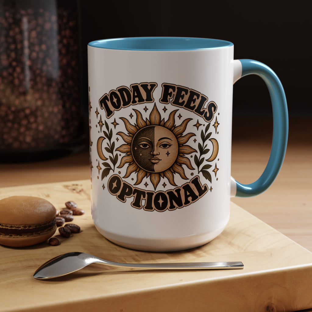 Today Feels Optional Mug — Vintage Sun & Moon Ceramic Coffee Mug