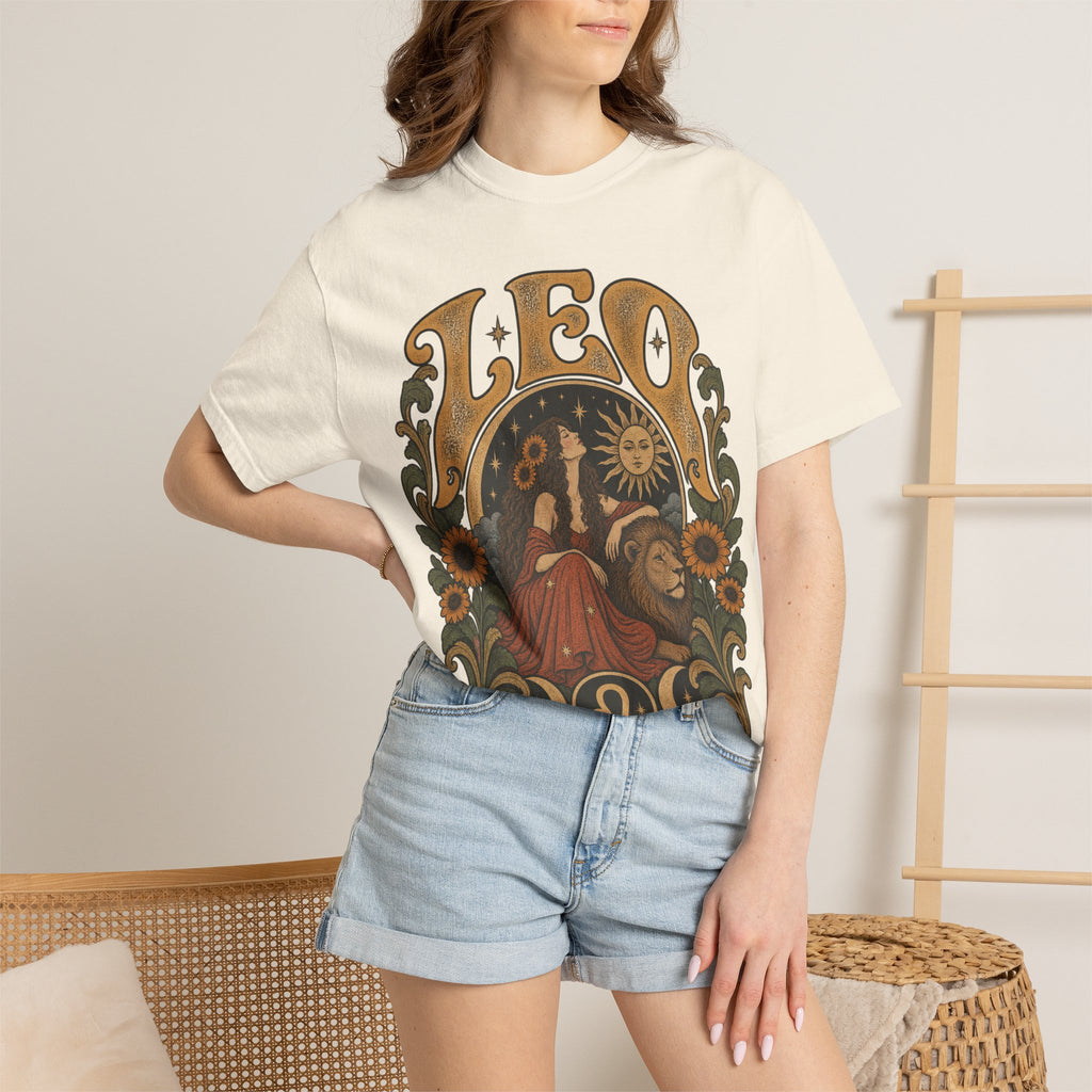 Leo Zodiac T-Shirt — Vintage Astrology Lion Graphic