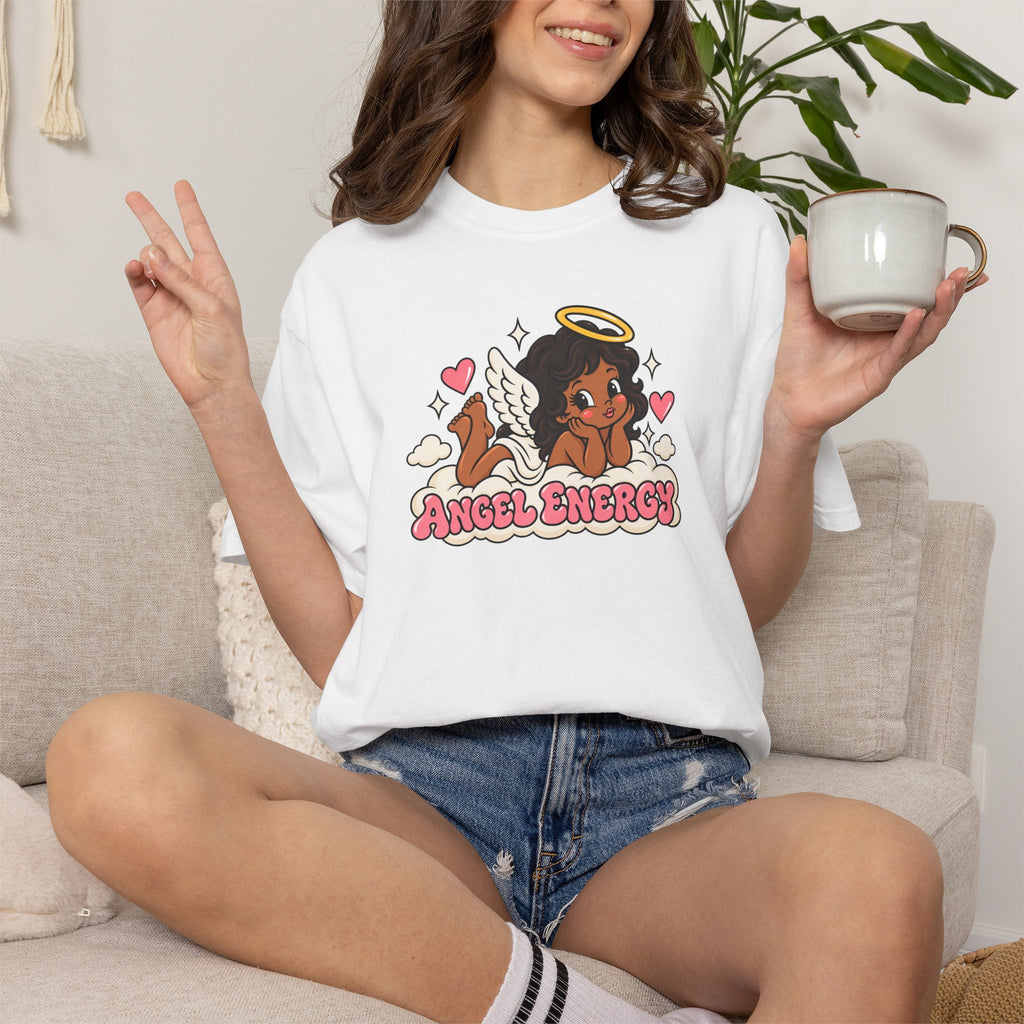 Angel Energy T-Shirt — Cute Retro Angel Graphic Tee