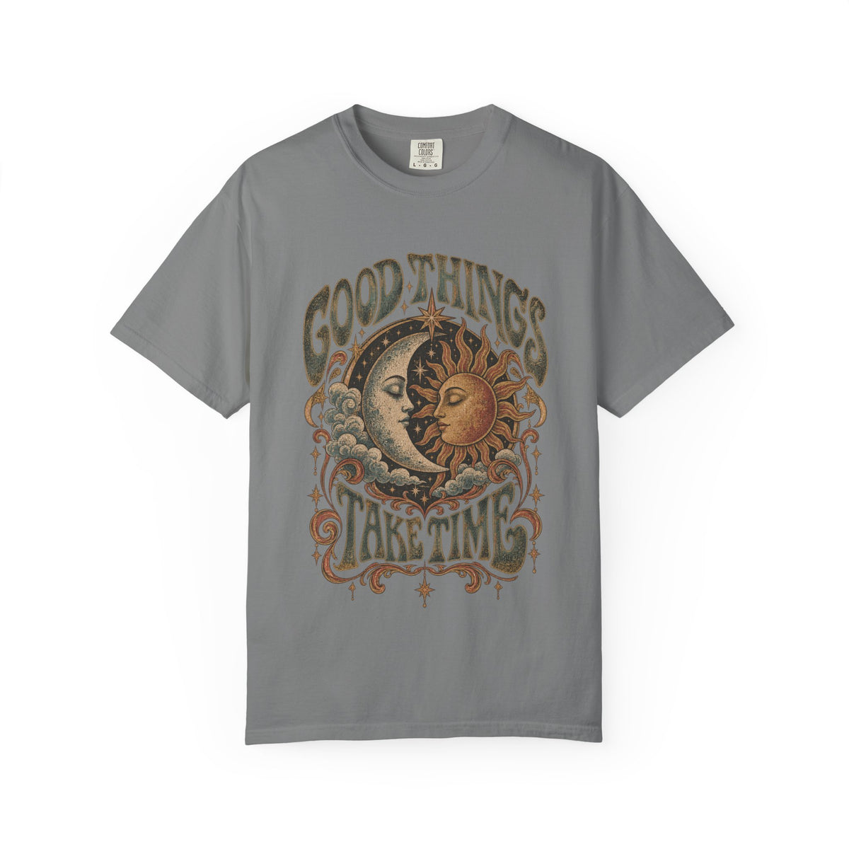 Good Things Take Time Tee — Vintage Sun & Moon Graphic T-Shirt