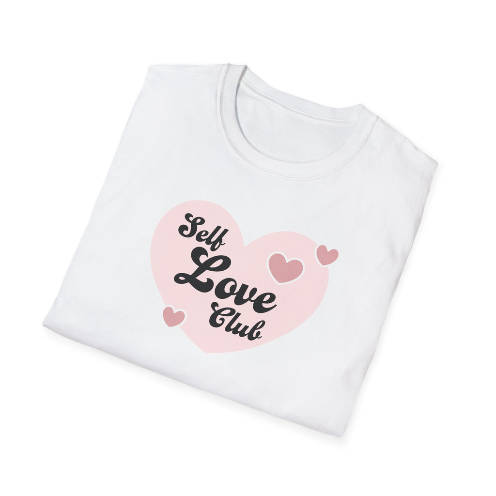 Self Love Club T-Shirt — Pink Heart Graphic Tee for Women & Teens