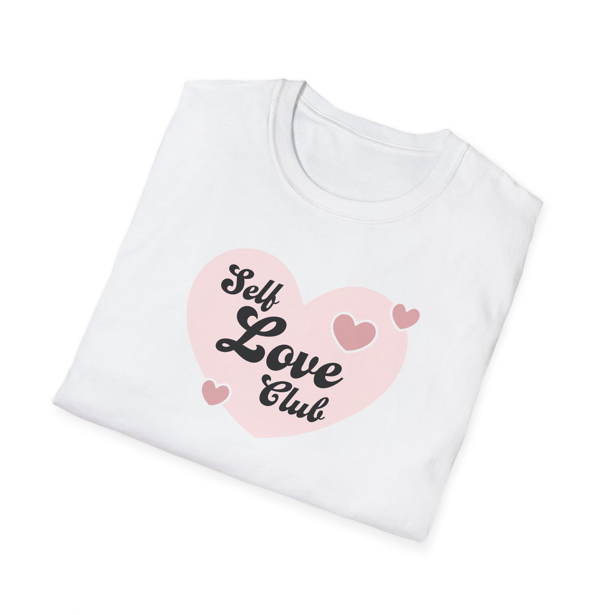 Self Love Club T-Shirt — Pink Heart Graphic Tee for Women & Teens