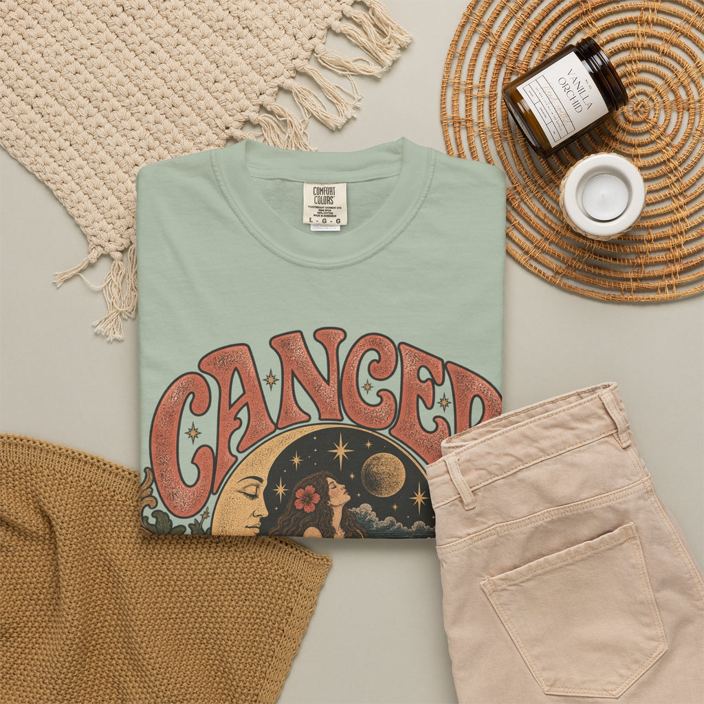 Cancer Zodiac T‑Shirt — Vintage Astrology Tee (Cancer Zodiac Sign)