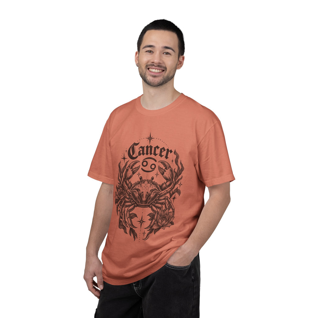 Cancer Zodiac T-Shirt — Floral Crab Astrology Tee
