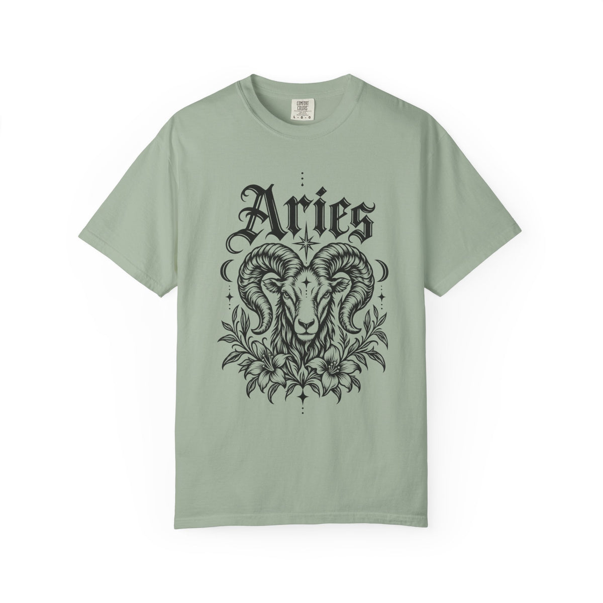 Aries Ram Zodiac Tee — Astrology Garment-Dyed Graphic T-Shirt