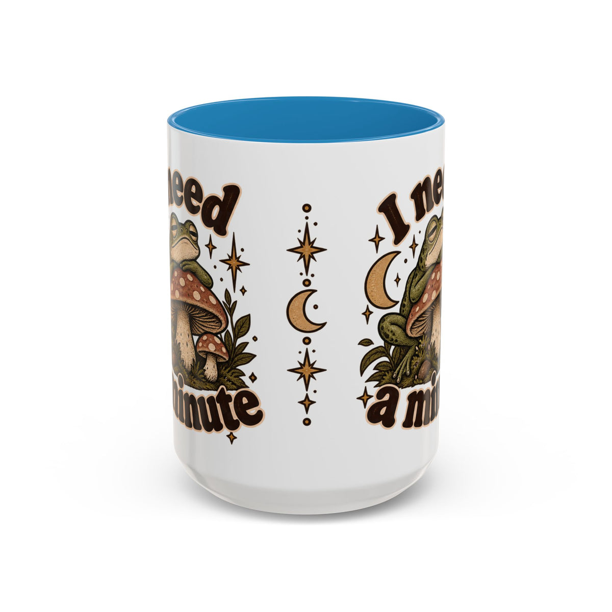 I Need a Minute Mug — Cozy Frog & Mushroom Ceramic Coffee Mug