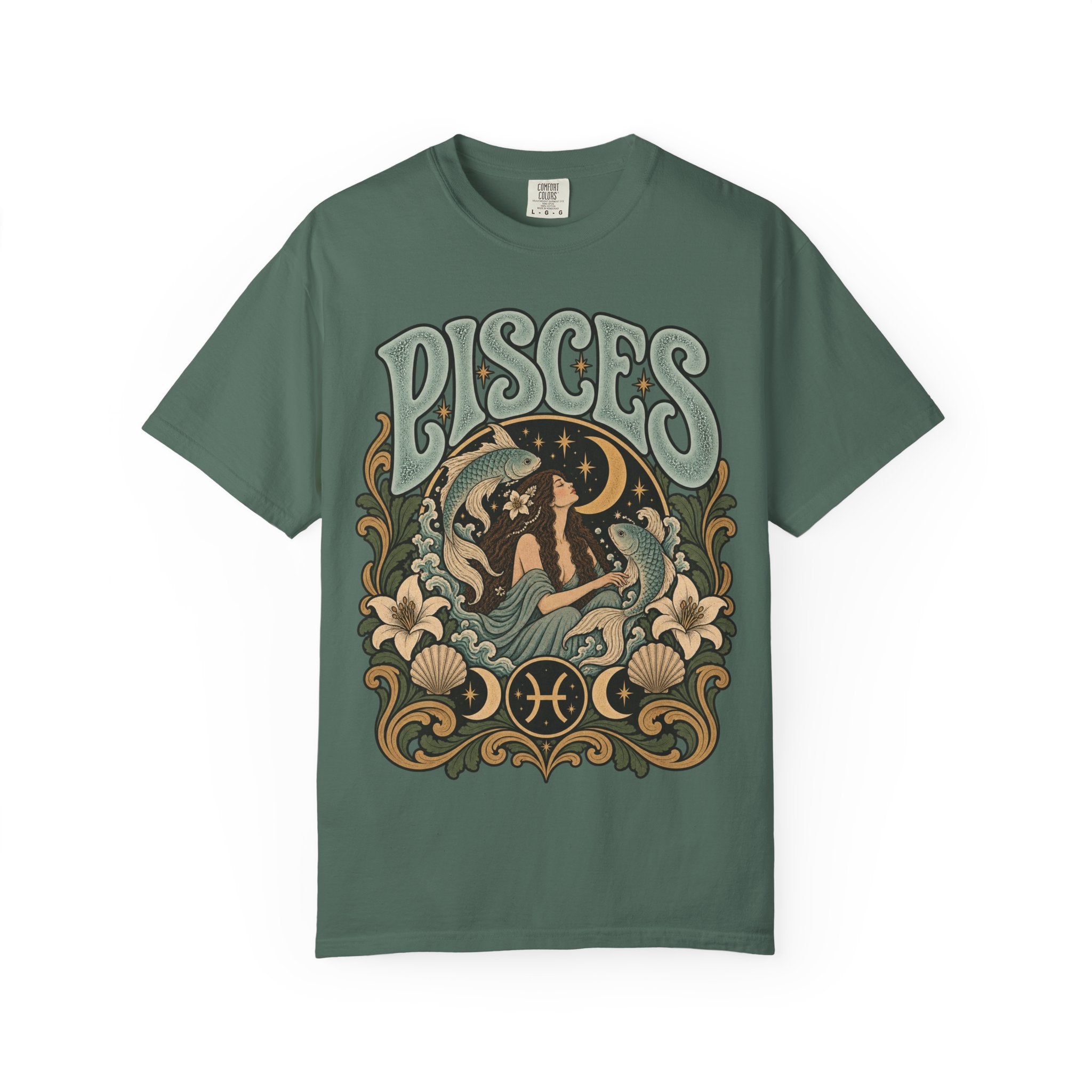 Pisces Zodiac T-Shirt — Retro Astrological Artwork