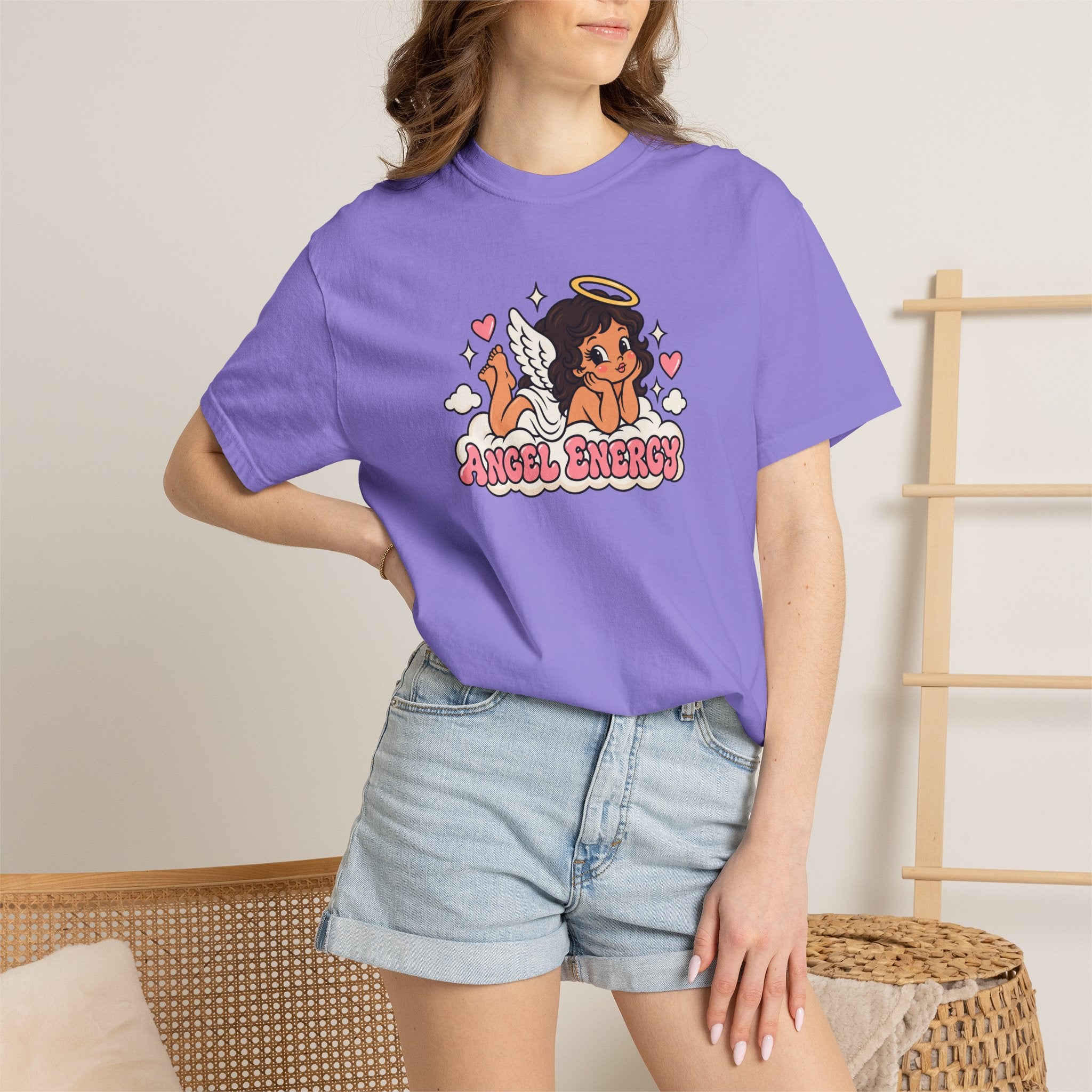 Angel Energy T-Shirt — Cute Retro Angel Graphic Tee