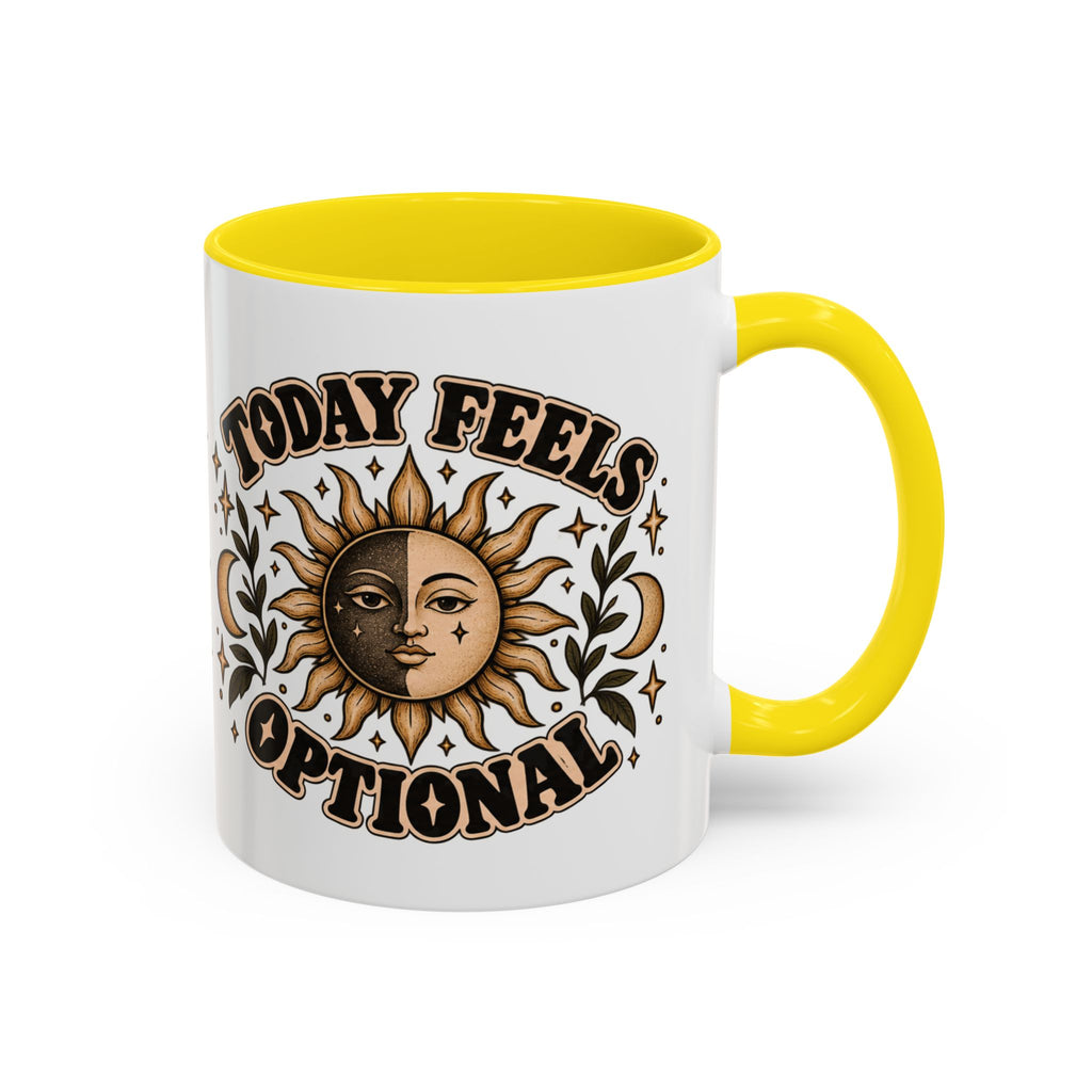 Today Feels Optional Mug — Vintage Sun & Moon Ceramic Coffee Mug
