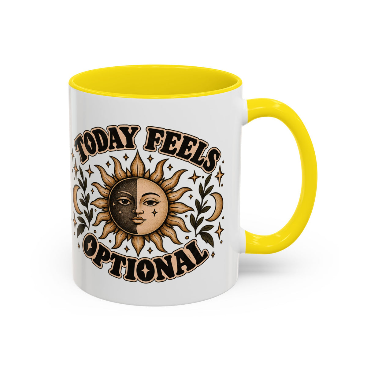 Today Feels Optional Mug — Vintage Sun & Moon Ceramic Coffee Mug