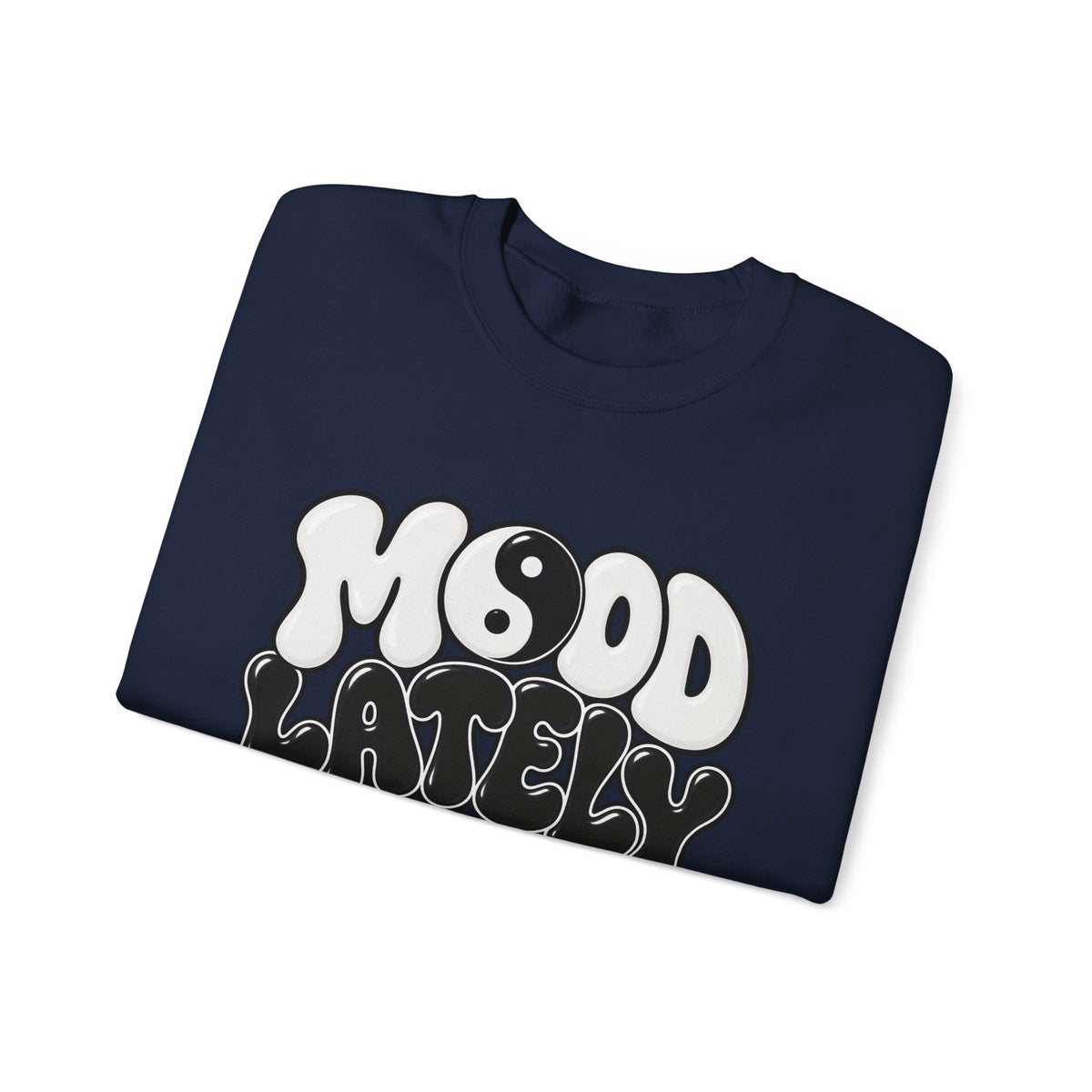 Crewneck Sweatshirt "Mood Lately" Retro Yin Yang Graphic