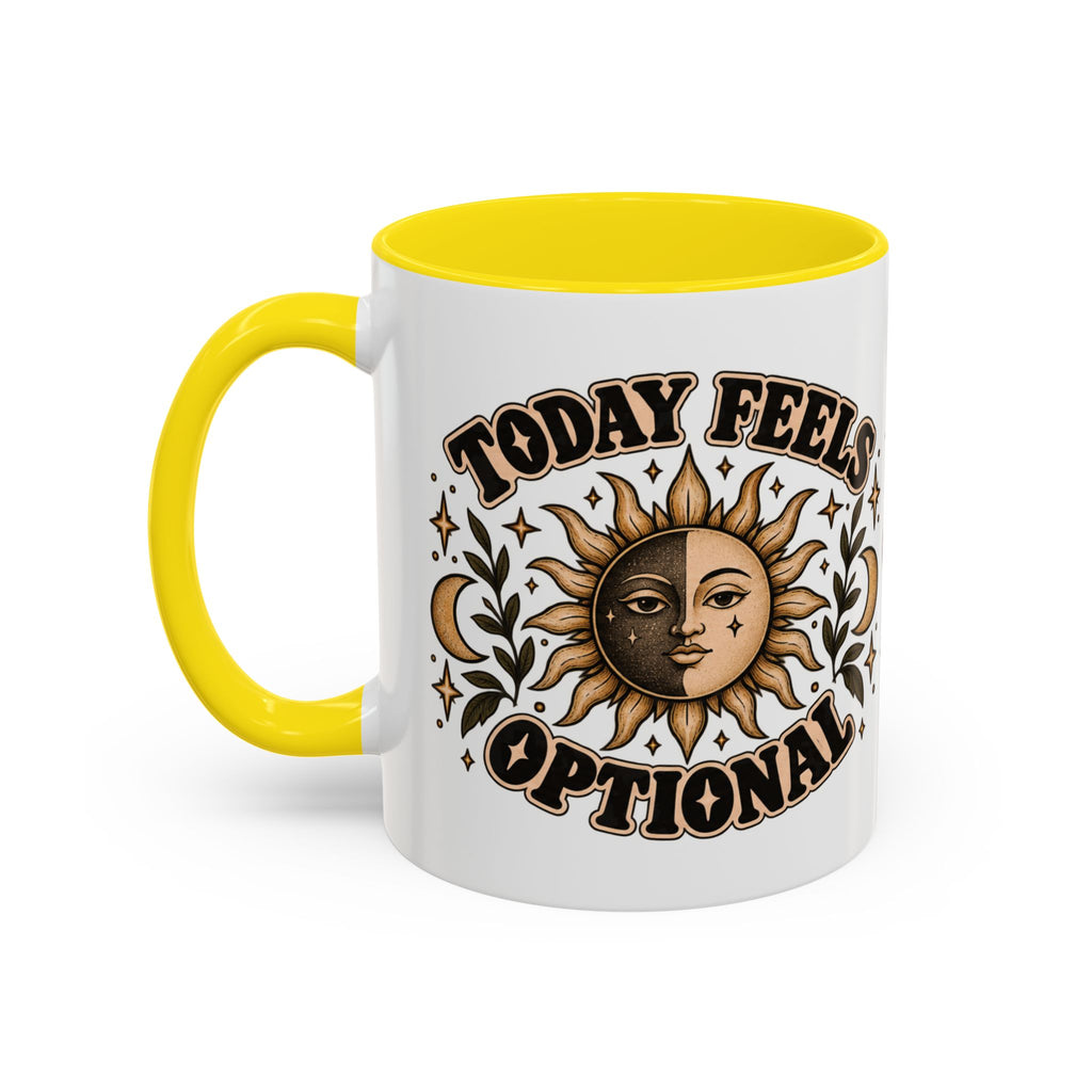 Today Feels Optional Mug — Vintage Sun & Moon Ceramic Coffee Mug
