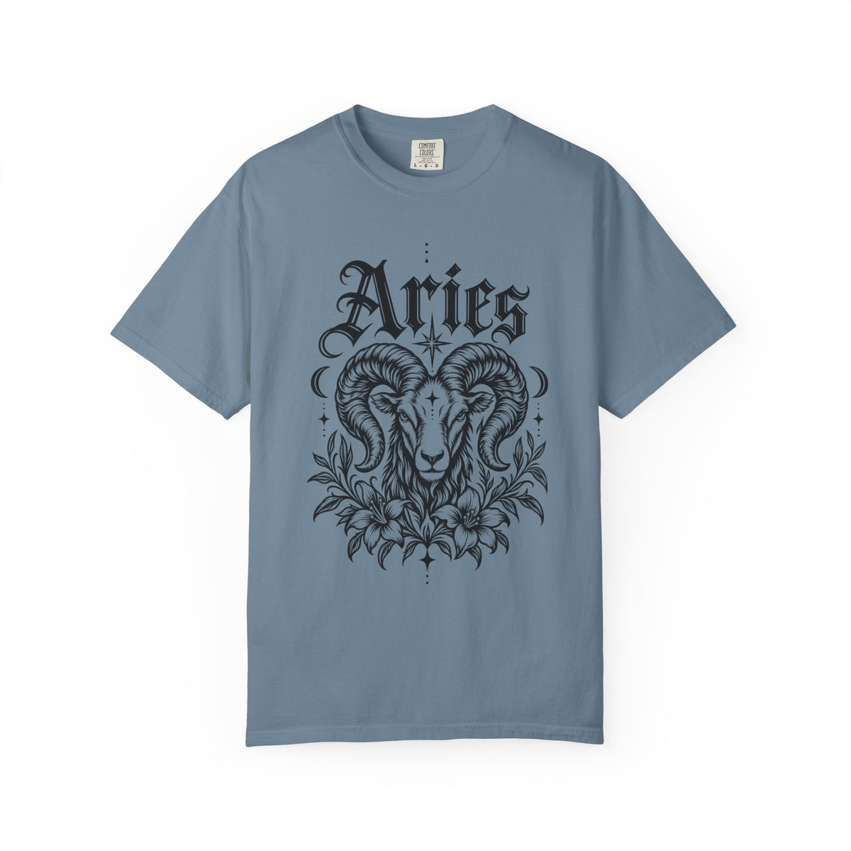 Aries Ram Zodiac Tee — Astrology Garment-Dyed Graphic T-Shirt
