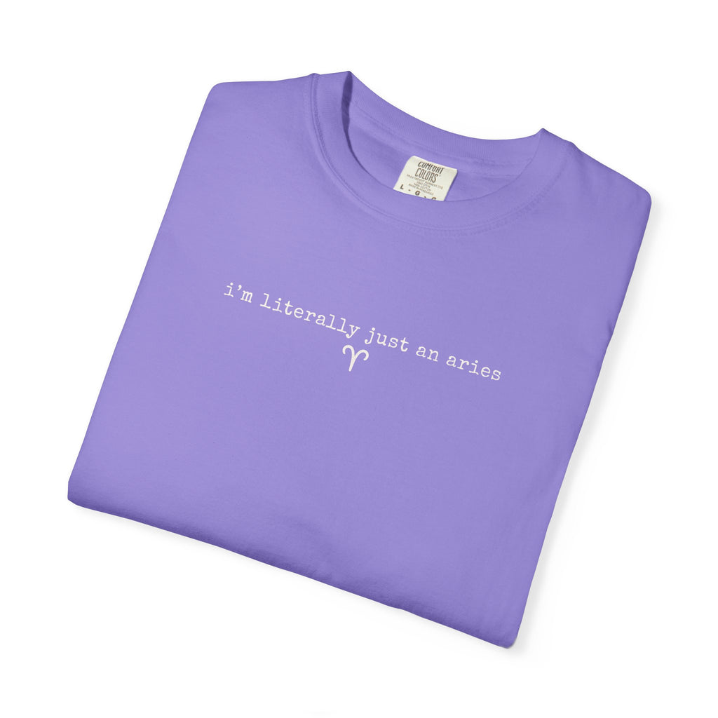 I'm Literally Just an Aries Garment-Dyed T-Shirt — Vintage Cream Comfort Tee