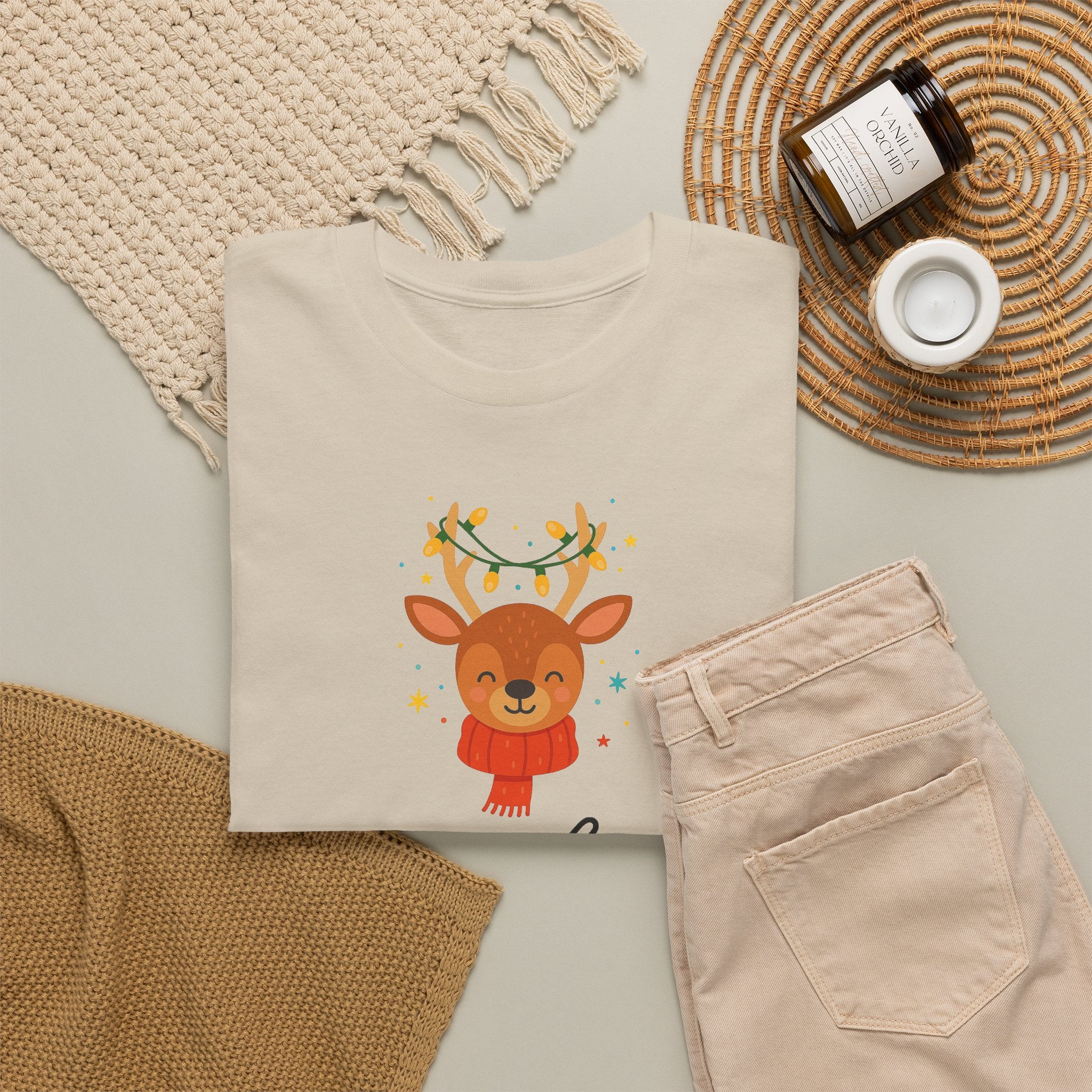 Joyful Reindeer Tee – Cute Holiday Christmas Shirt