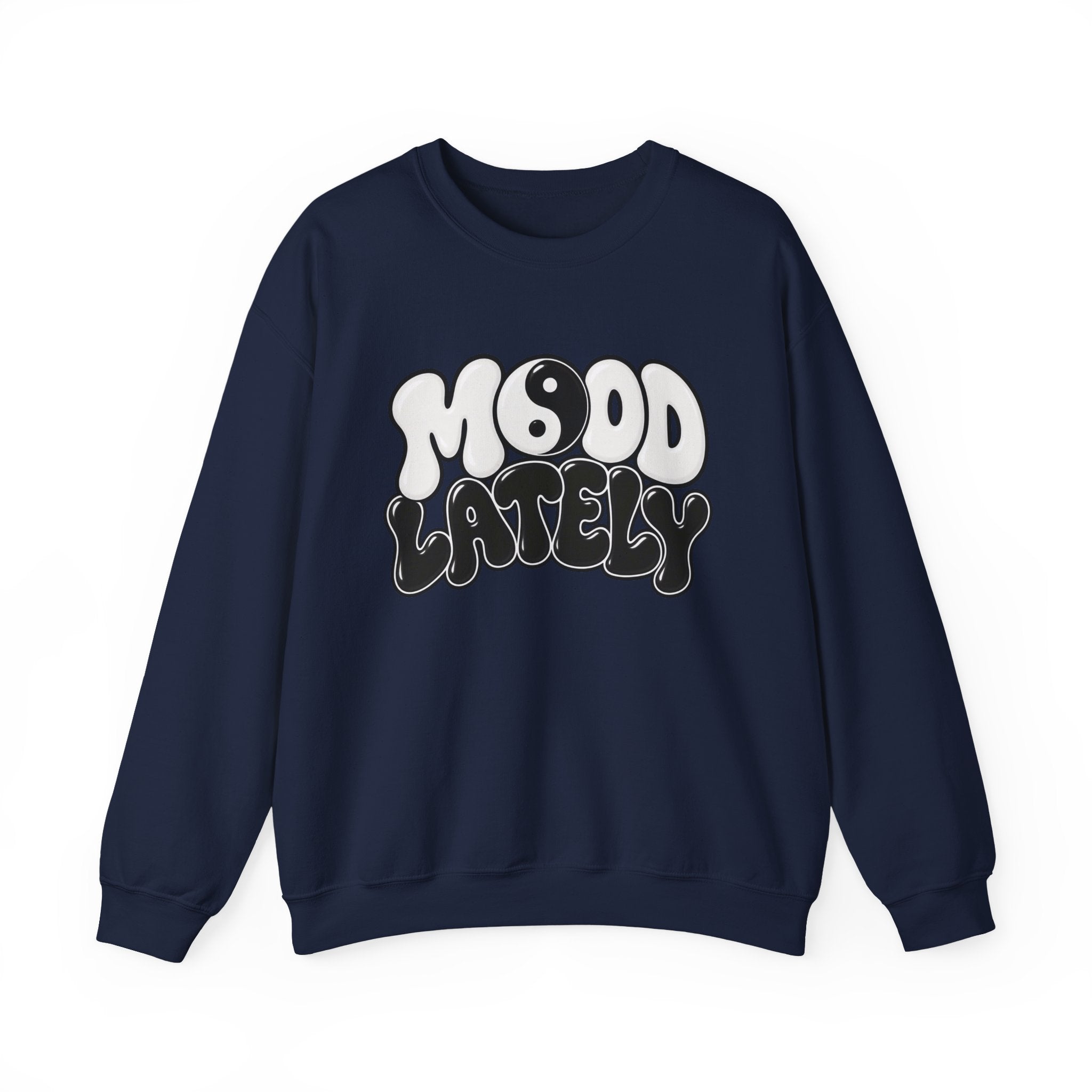 Crewneck Sweatshirt "Mood Lately" Retro Yin Yang Graphic