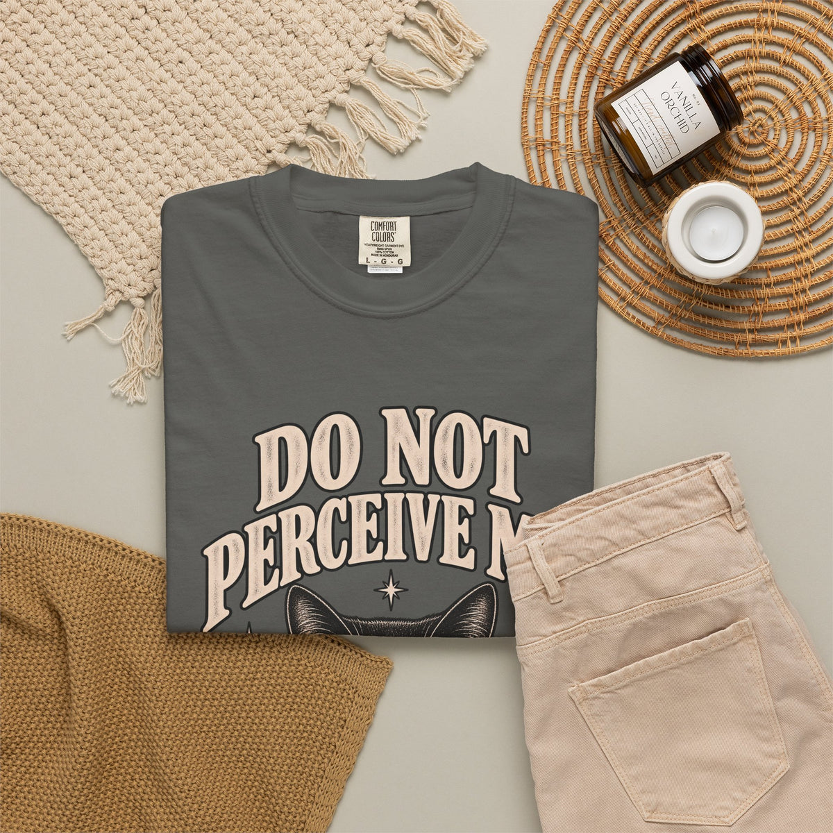 Do Not Perceive Me Tee — Funny Black Cat Introvert T-Shirt