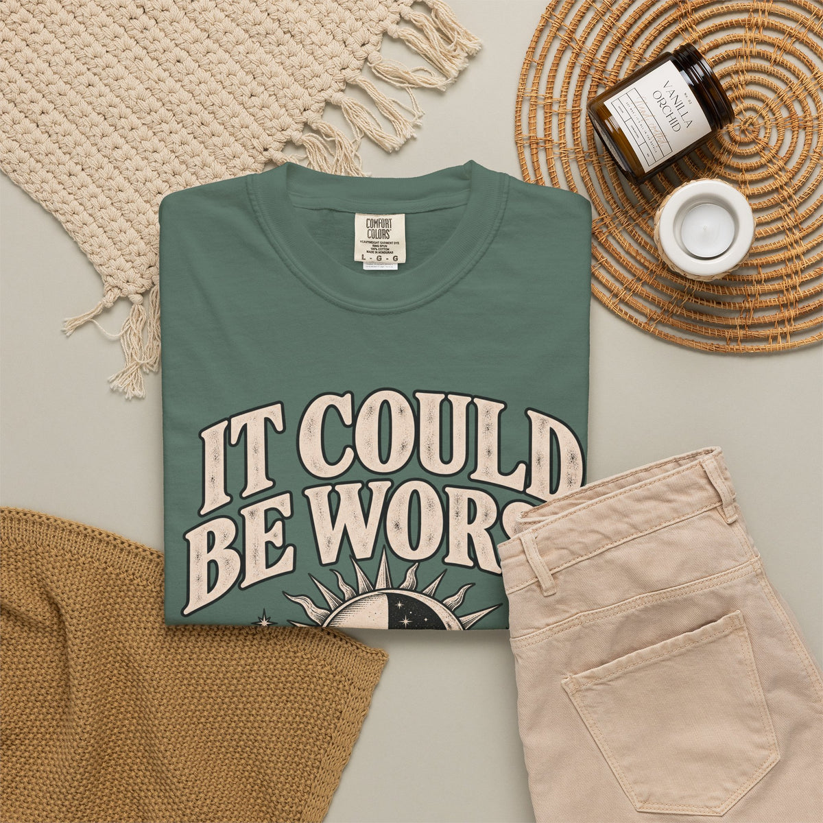 It Could Be Worse Tee — Vintage Sun & Moon Graphic T-Shirt