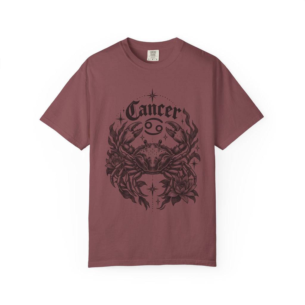 Cancer Zodiac T-Shirt — Floral Crab Astrology Tee