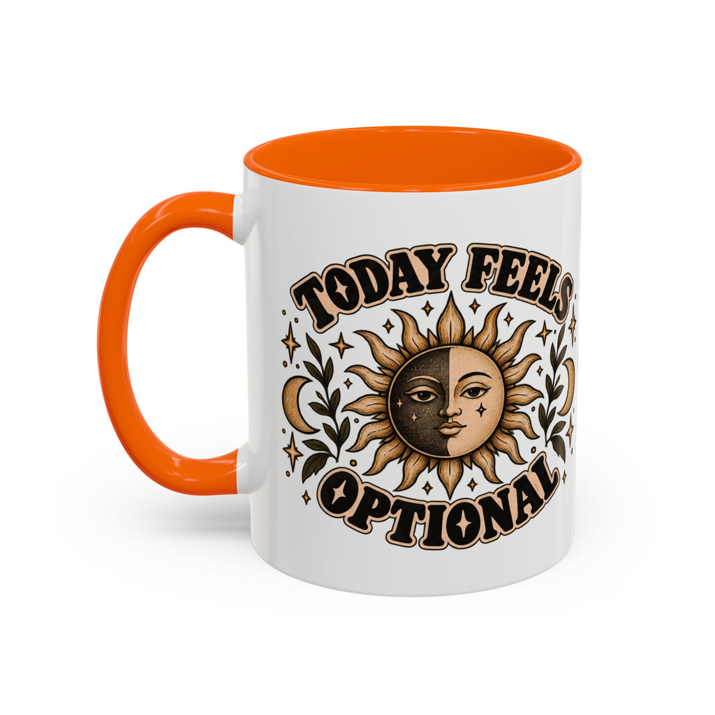 Today Feels Optional Mug — Vintage Sun & Moon Ceramic Coffee Mug