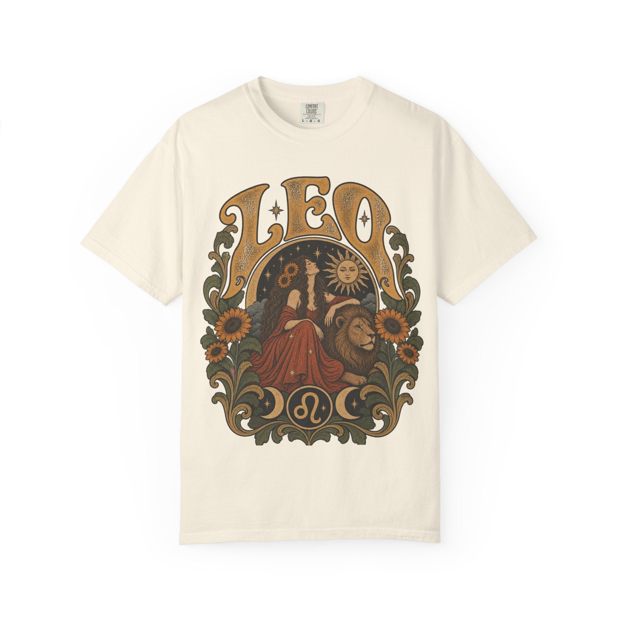 Leo Zodiac T-Shirt — Vintage Astrology Lion Graphic