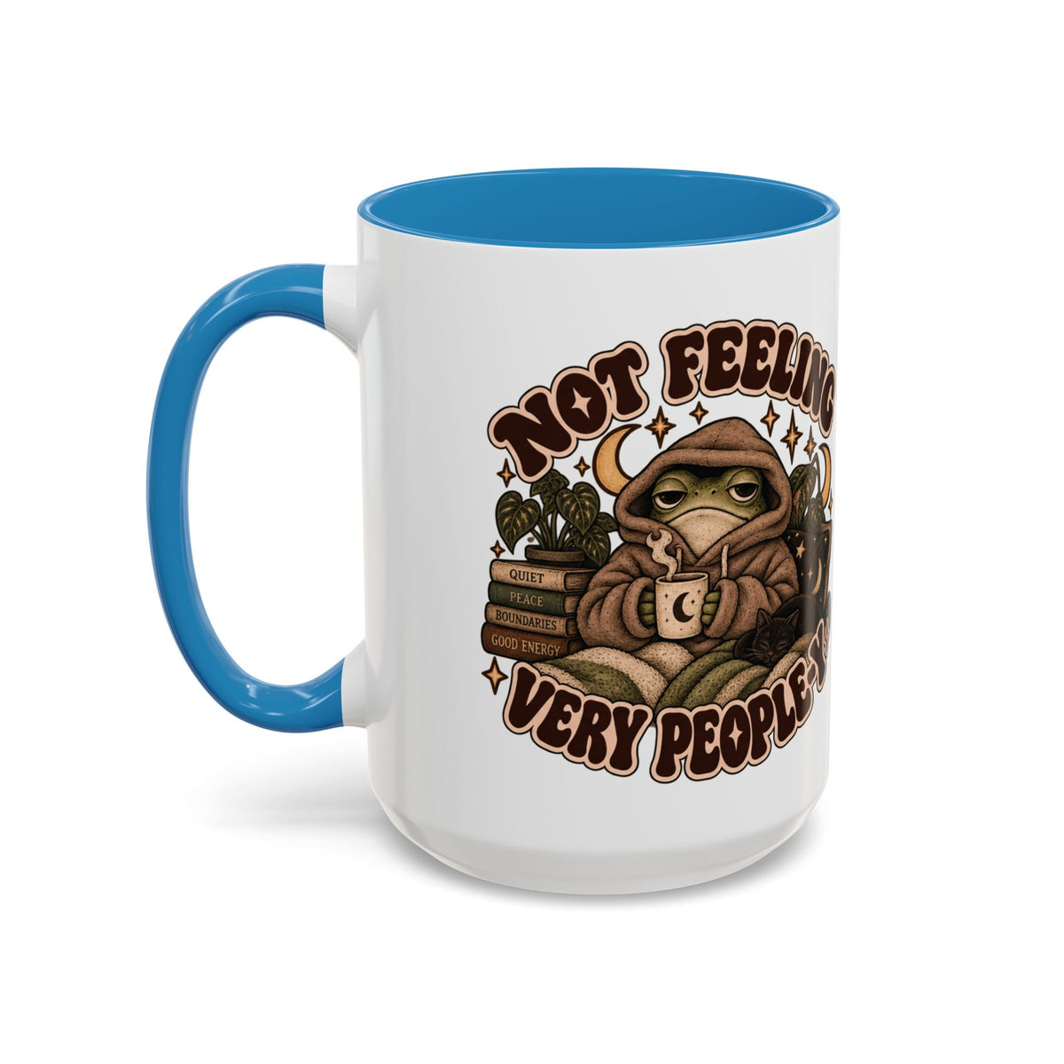 Not Feeling Very Peopley Mug — Cozy Frog Introvert Ceramic Coffee Mug