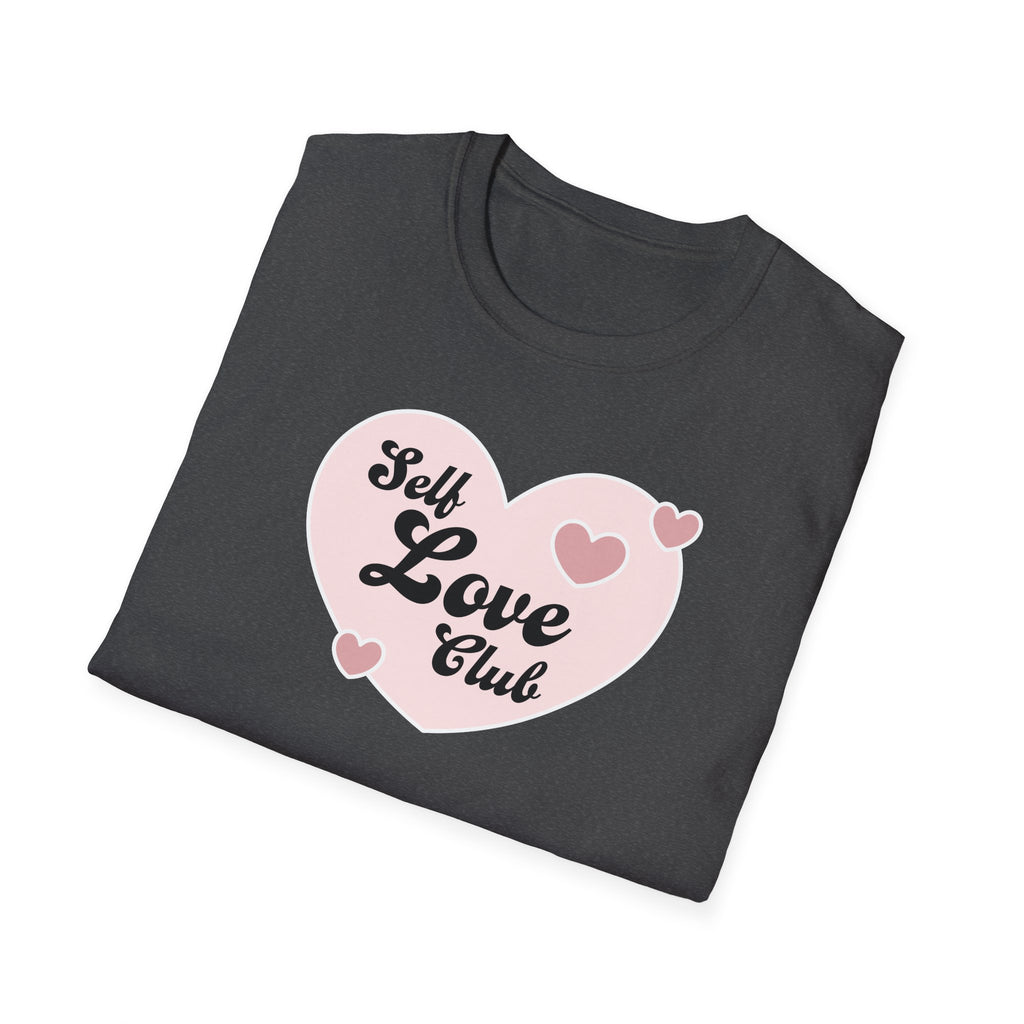 Self Love Club T-Shirt — Pink Heart Graphic Tee for Women & Teens