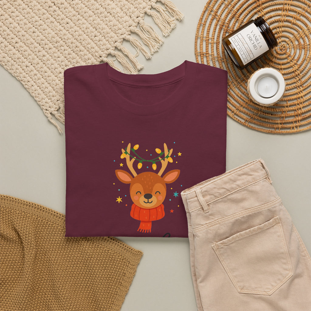 Joyful Reindeer Tee – Cute Holiday Christmas Shirt