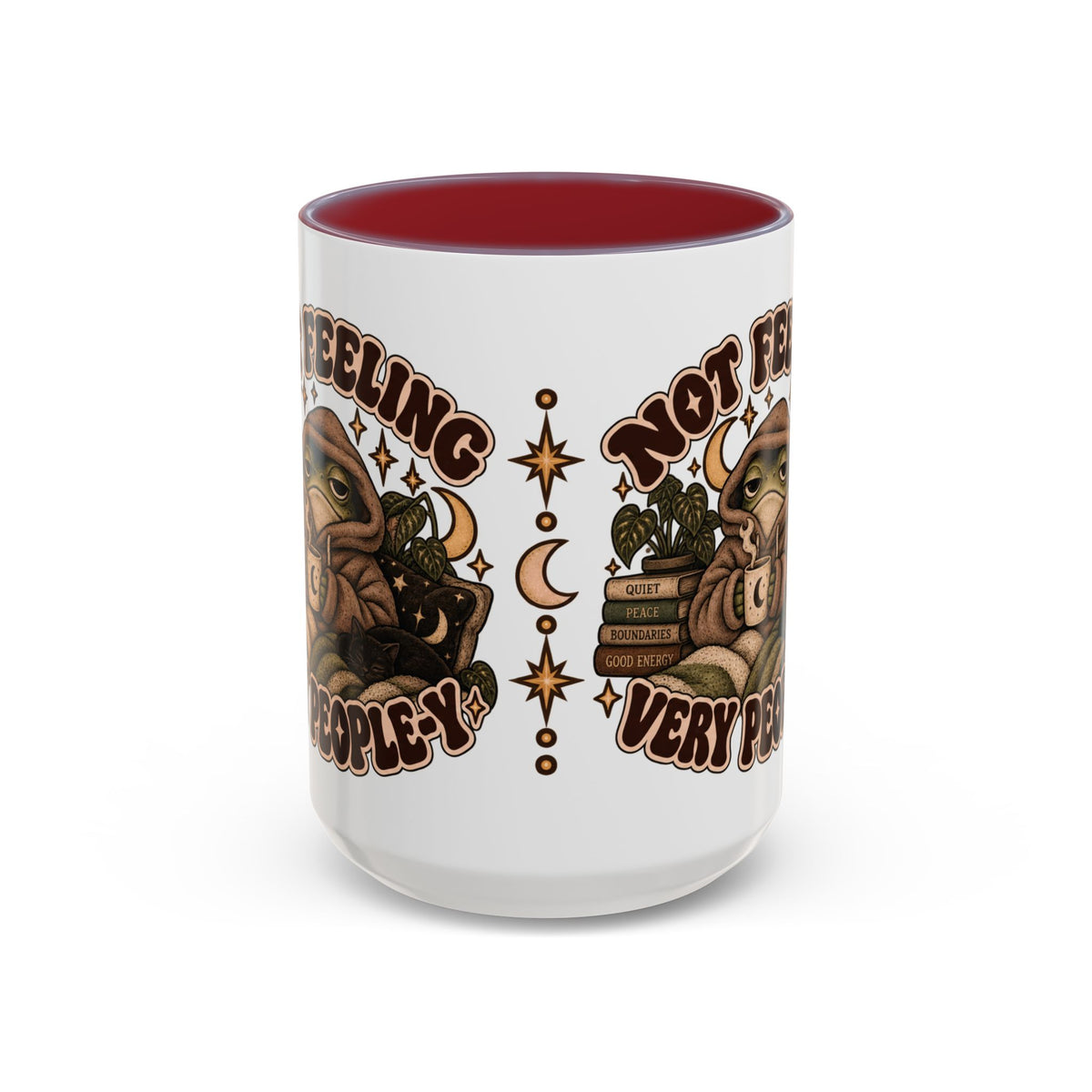 Not Feeling Very Peopley Mug — Cozy Frog Introvert Ceramic Coffee Mug