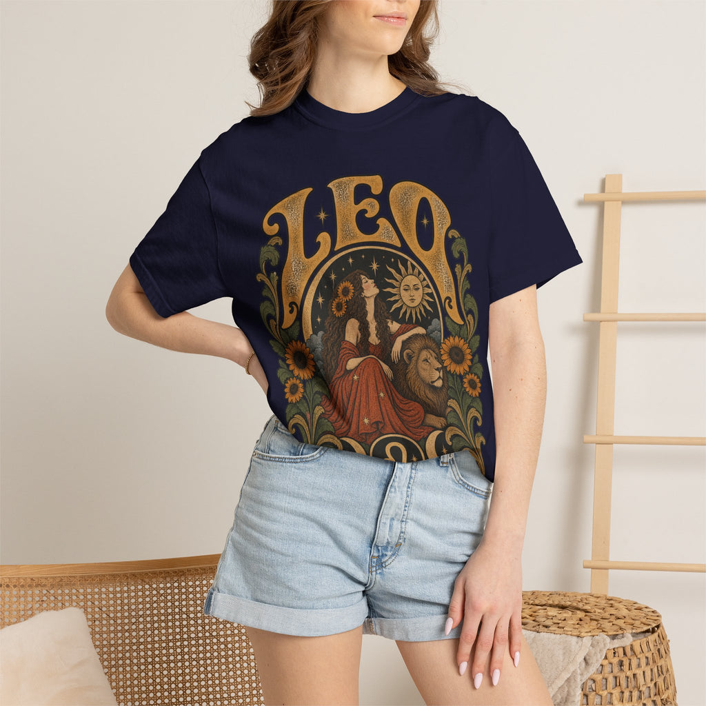 Leo Zodiac T-Shirt — Vintage Astrology Lion Graphic