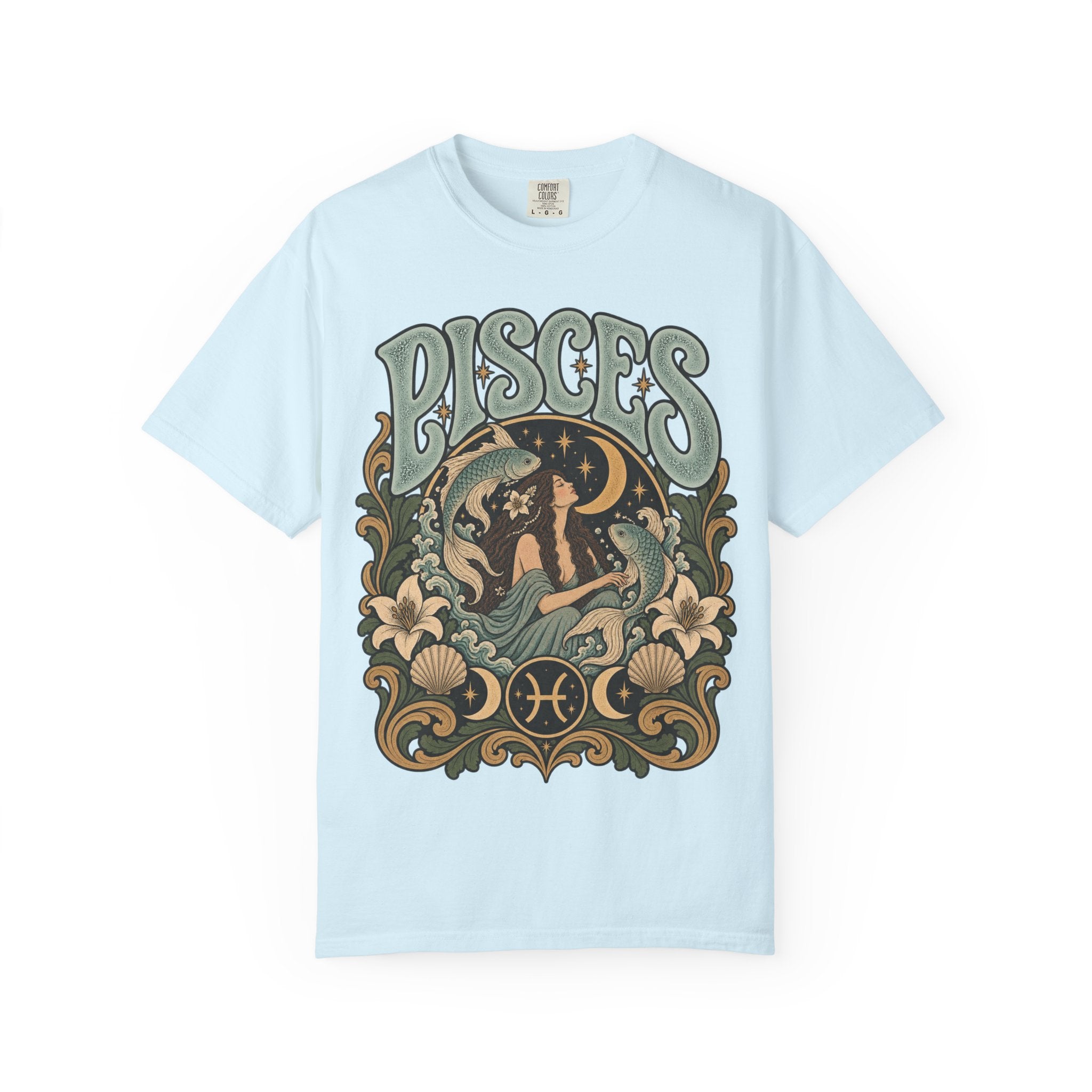 Pisces Zodiac T-Shirt — Retro Astrological Artwork