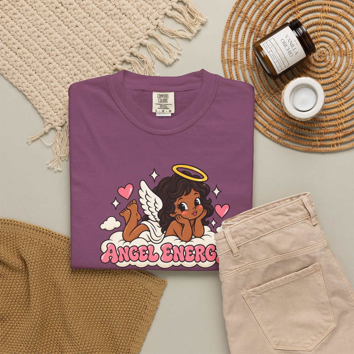 Angel Energy T-Shirt — Cute Retro Angel Graphic Tee